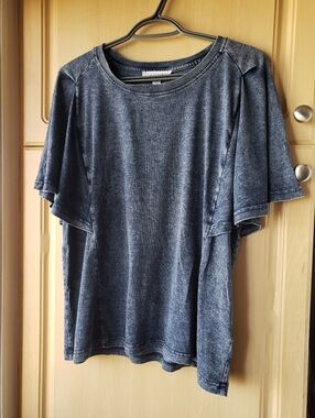 Jane + Delancey Blue Flutter Sleeve Top